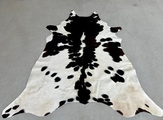 Cowhide Leather Area Rug Rug Dark Brown 5 ft x 4.5 ft
