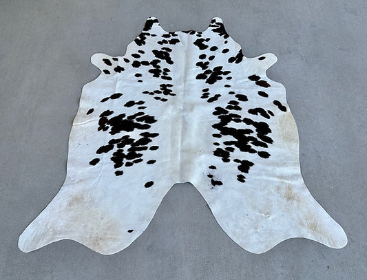 Small Cowhide Area Rug Dark Brown 5 x 4.5 ft