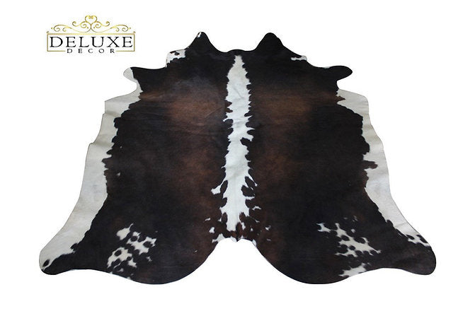 Cowhide Rug Tricolor Western Decor 5 ft x 5 ft