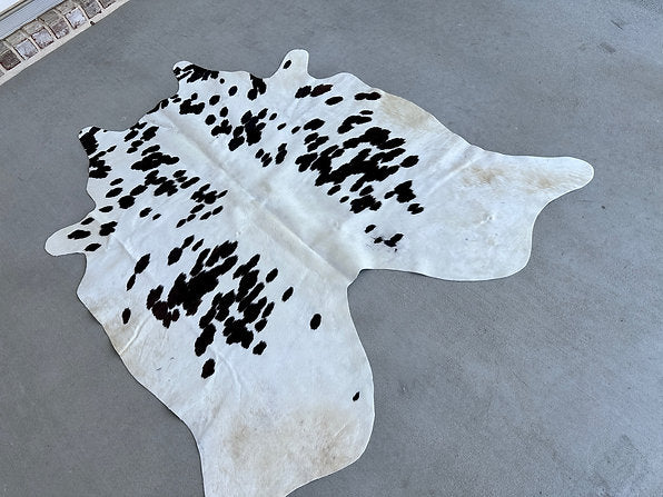 Small Cowhide Area Rug Dark Brown 5 x 4.5 ft