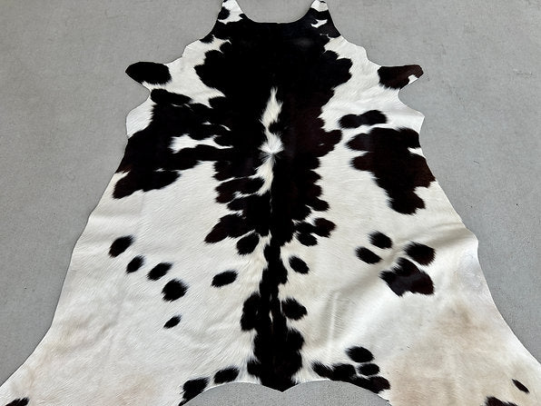 Cowhide Leather Area Rug Rug Dark Brown 5 ft x 4.5 ft