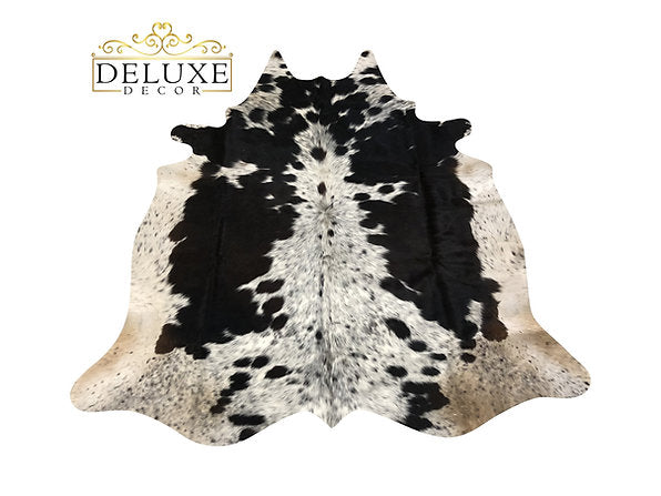 Cowhide Rug Tricolor Western Decor 5 ft x 5 ft