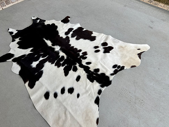 Cowhide Leather Area Rug Rug Dark Brown 5 ft x 4.5 ft