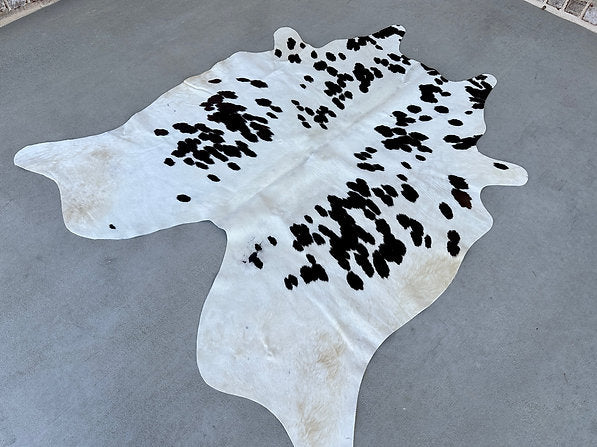 Small Cowhide Area Rug Dark Brown 5 x 4.5 ft