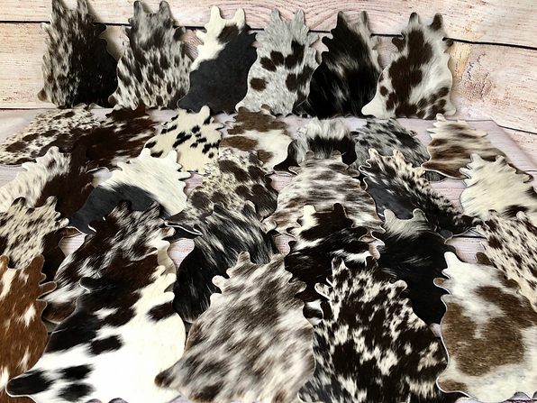 Cowhide Leather Tea Coasters Set Western Farmhouse Decor