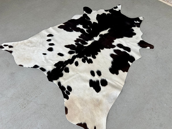 Cowhide Leather Area Rug Rug Dark Brown 5 ft x 4.5 ft