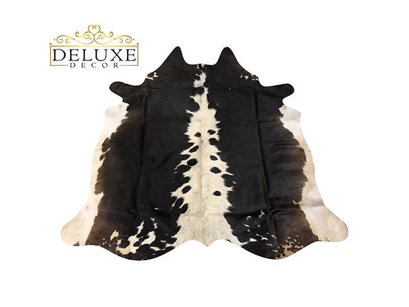 Cowhide Rug Tricolor Western Decor 5 ft x 5 ft