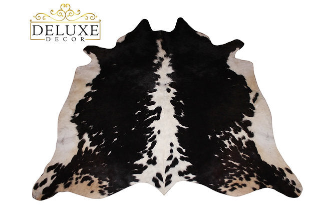 Cowhide Rug Tricolor Western Decor 5 ft x 5 ft