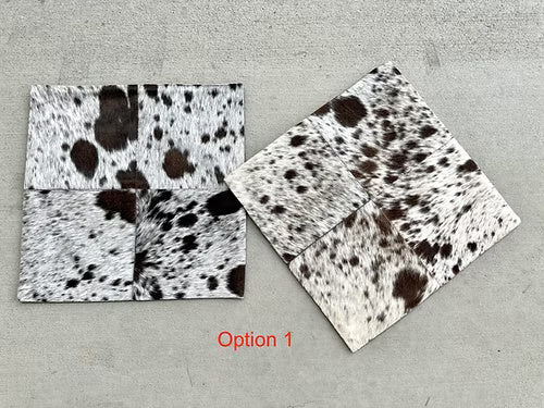 Cowhide Pillow Cushion Covers Leather Dark Brown- Set of 2