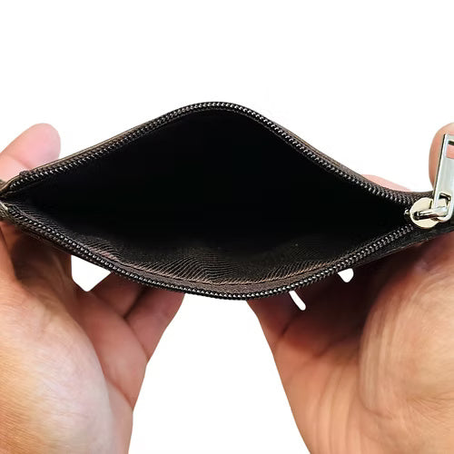 Western Tooled Leather Aces Cards Mini Wallet ID Card Holder