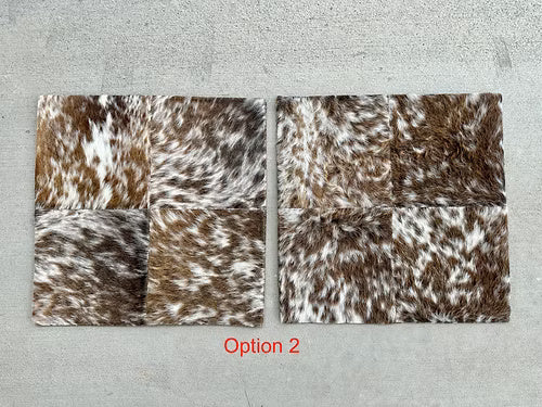 Cowhide Pillow Cushion Covers Leather Brown- Set of 2