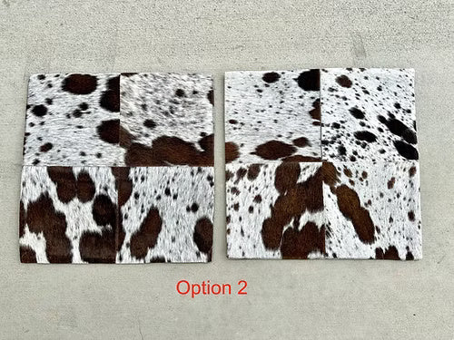 Cowhide Pillow Cushion Covers Leather Dark Brown- Set of 2
