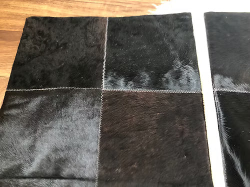 Real Cowhide Pillow Covers Black Brown Patchwork