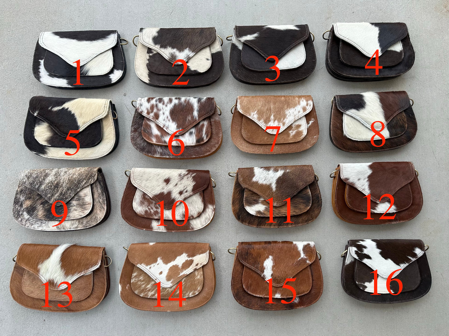 Cowhide Leather Western Crossbody Purse - GRACE