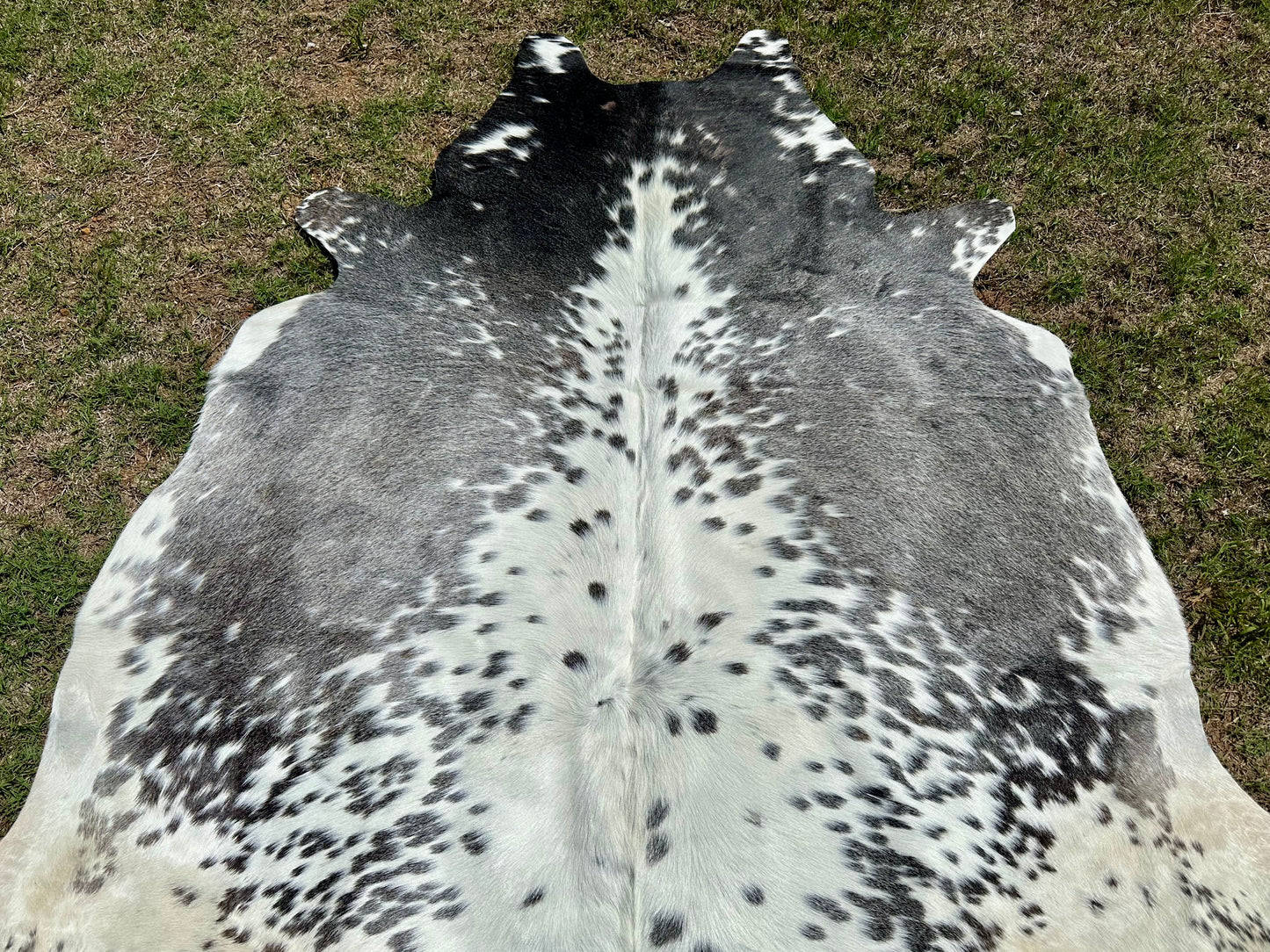 Medium Cowhide Rug Gray Western Rodeo Decor 5 x 5 ft