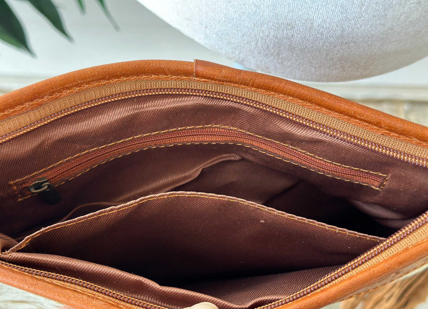 Cowhide Crossbody with Fringes in Tan And Gold - Harper
