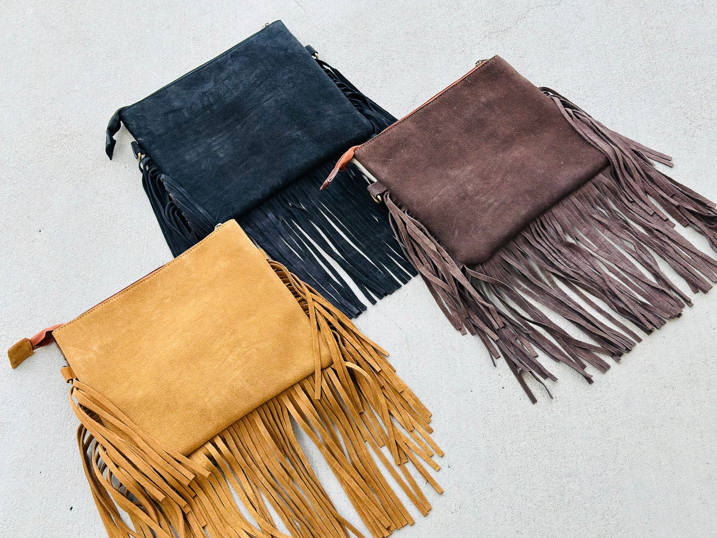 Western Leather Crossbody Bag with Cowhide Patchwork and Fringes - Alice