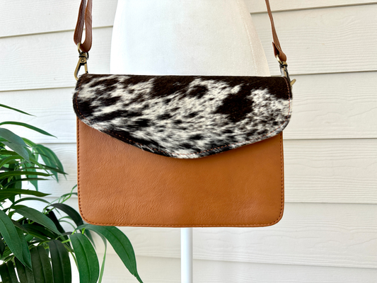 Western Cowhide Leather Crossbody Rodeo Purse - Willow
