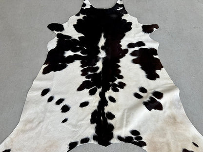 Cowhide Leather Area Rug Rug Dark Brown 5 ft x 4.5 ft