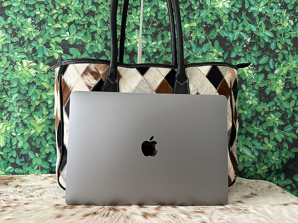Large Cowhide Patchwork Tote Shoulder Bag -Savannah