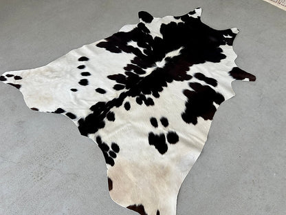 Cowhide Leather Area Rug Rug Dark Brown 5 ft x 4.5 ft