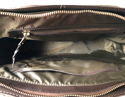 Large Western Cowhide Leather Tote Bag Brown - Olivia