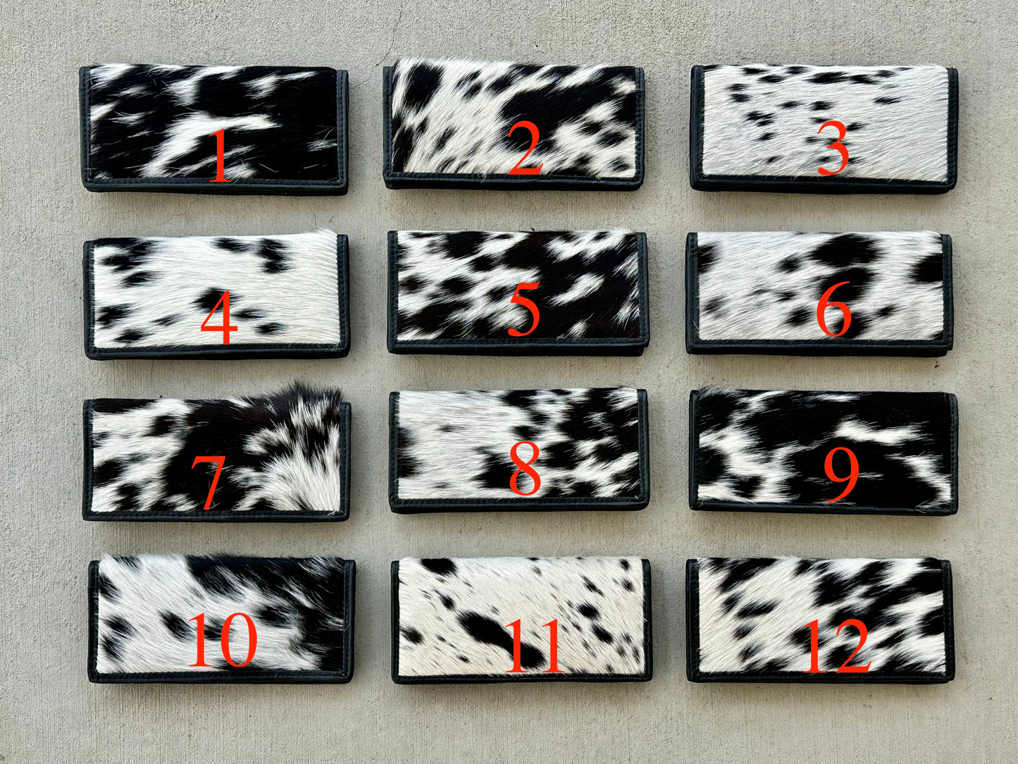 Cowhide Rodeo Western Slim Wallet for Women Black Leather - Ivy