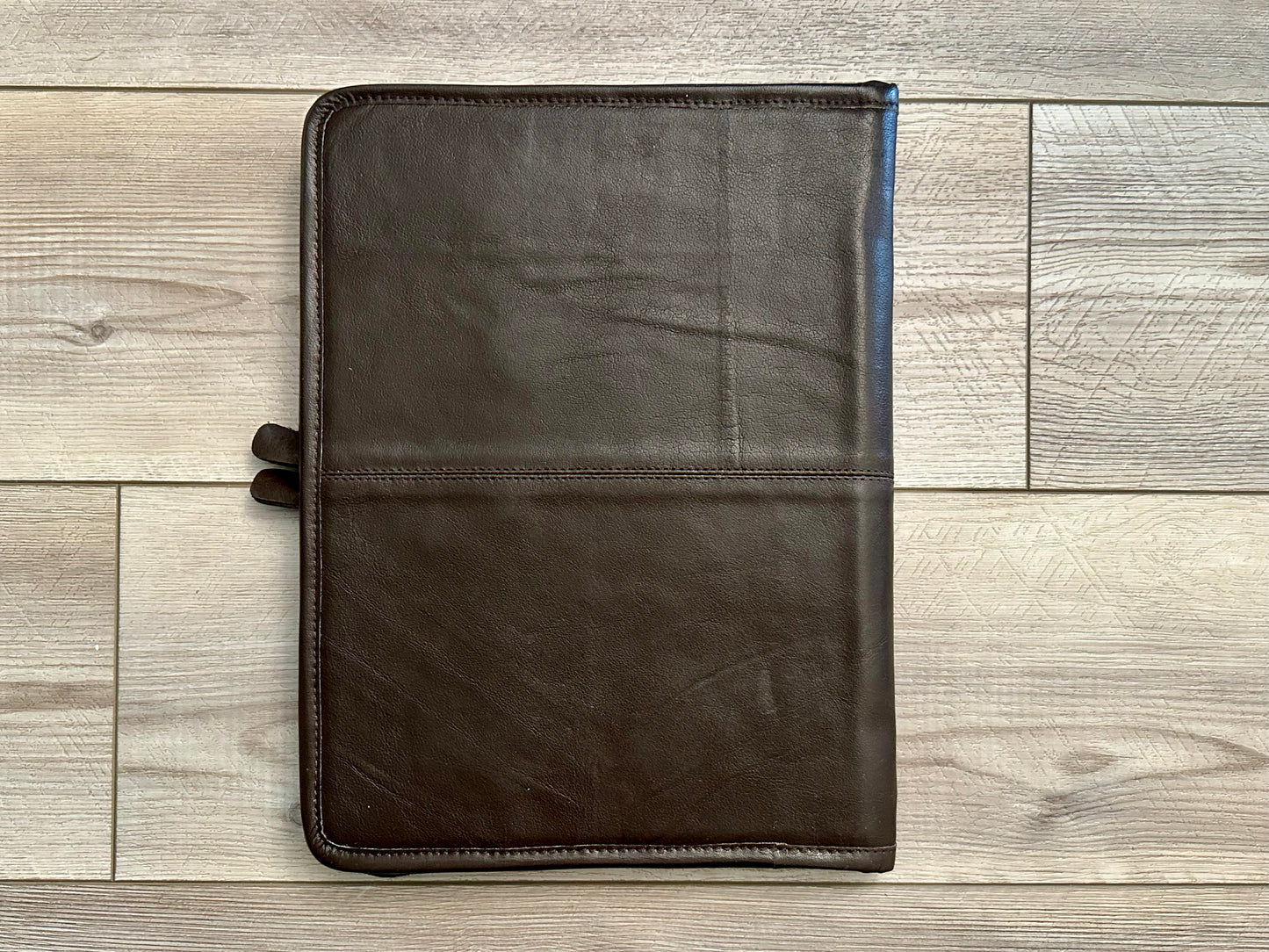 Cowhide Tooled Leather Western Padfolio Organizer in Brown