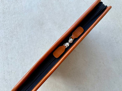 Cowhide Tooled Leather Western Padfolio Organizer in Tan