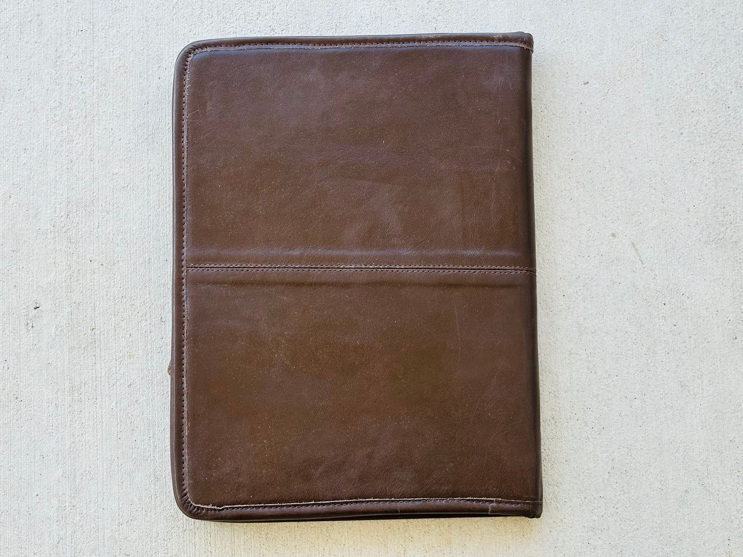 Cowhide Tooled Leather Western Padfolio Organizer in Brown