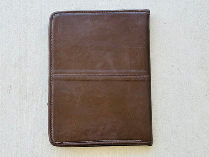 Cowhide Tooled Leather Western Padfolio Organizer in Brown