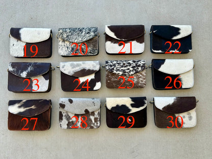 Cowhide Leather Crossbody Western Rodeo Purse CARA