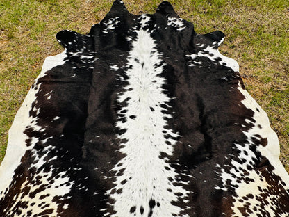 Cowhide Rugs Tricolor Brown Western Rodeo Decor Large 5 x 6 ft
