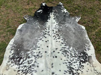 Medium Cowhide Rug Gray Western Rodeo Decor 5 x 5 ft