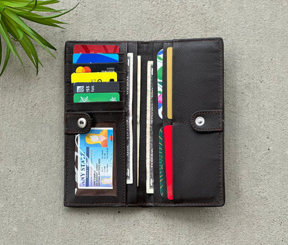 Cowhide Rodeo Western Slim Wallet for Women Brown Leather - Ivy