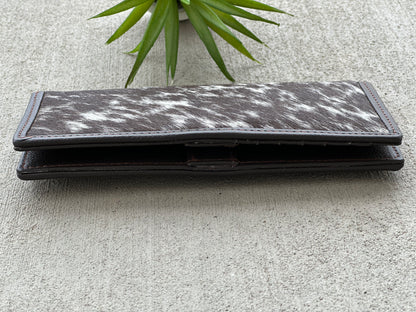 Cowhide Rodeo Western Slim Wallet for Women Brown Leather - Ivy