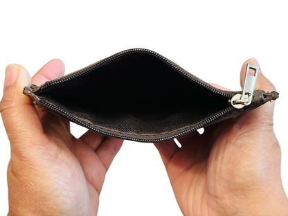 Western Tooled Leather Cowgirl Mini Wallet ID Card Holder