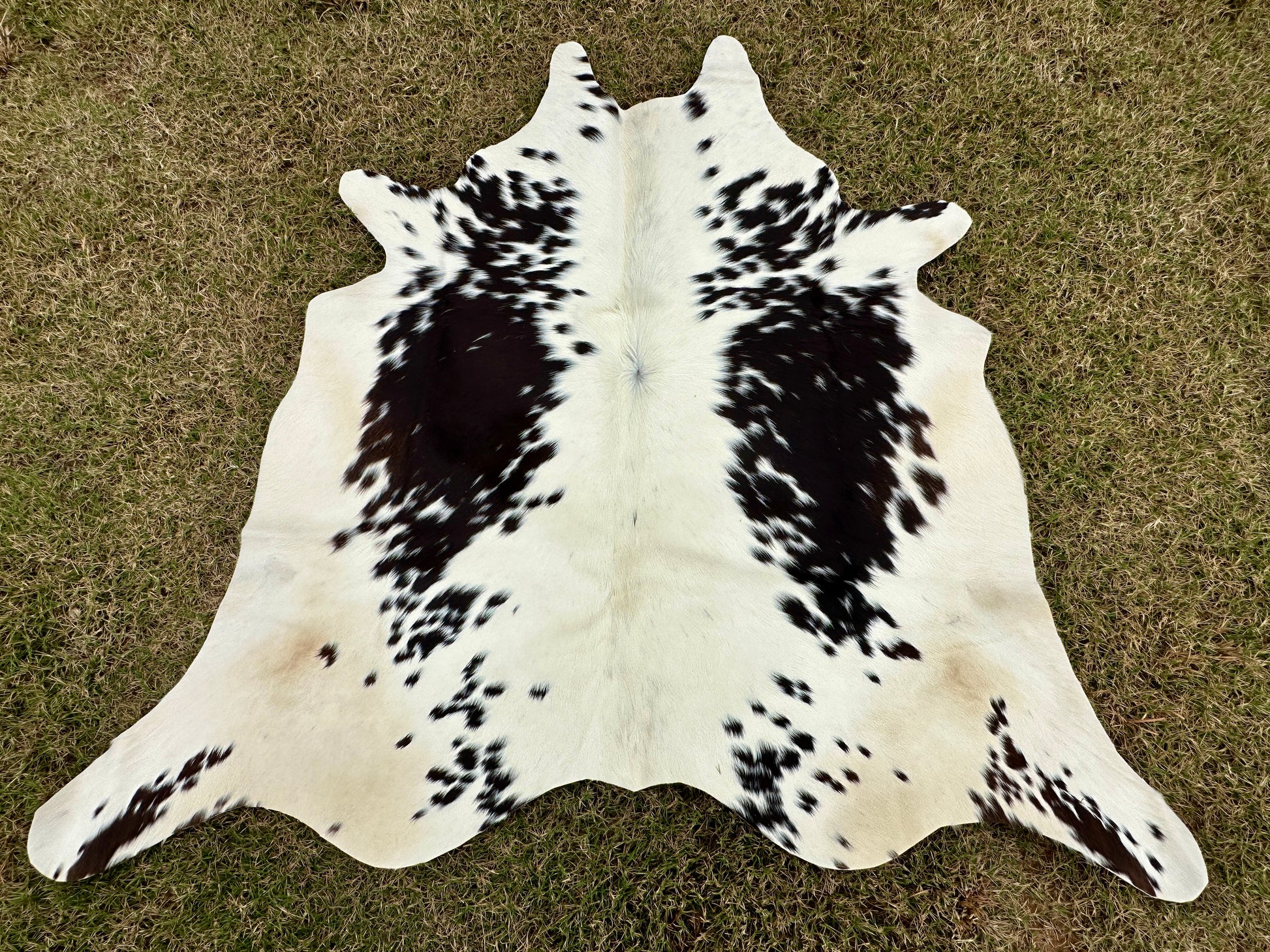 Small Cowhide Rug Black Brown Western Accent Rugs 5 x 4 ft