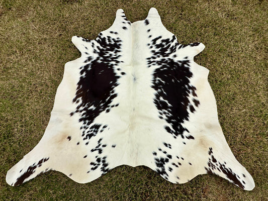 Small Cowhide Rug Black Brown Western Accent Rugs 5 x 4 ft