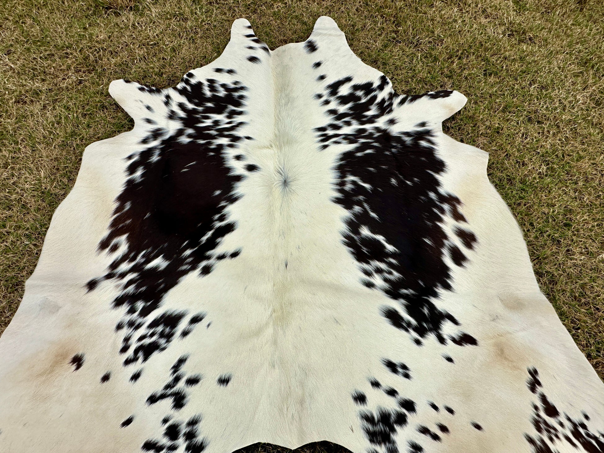 Small Cowhide Rug Black Brown Western Accent Rugs 5 x 4 ft