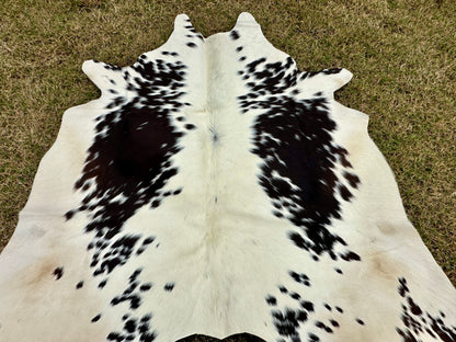Small Cowhide Rug Black Brown Western Accent Rugs 5 x 4 ft
