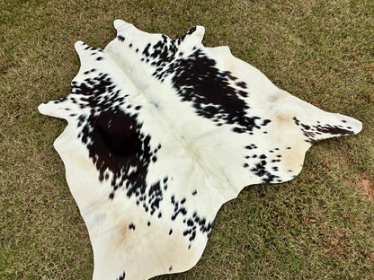 Small Cowhide Rug Black Brown Western Accent Rugs 5 x 4 ft
