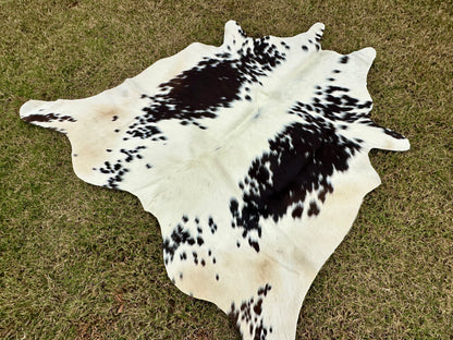 Small Cowhide Rug Black Brown Western Accent Rugs 5 x 4 ft