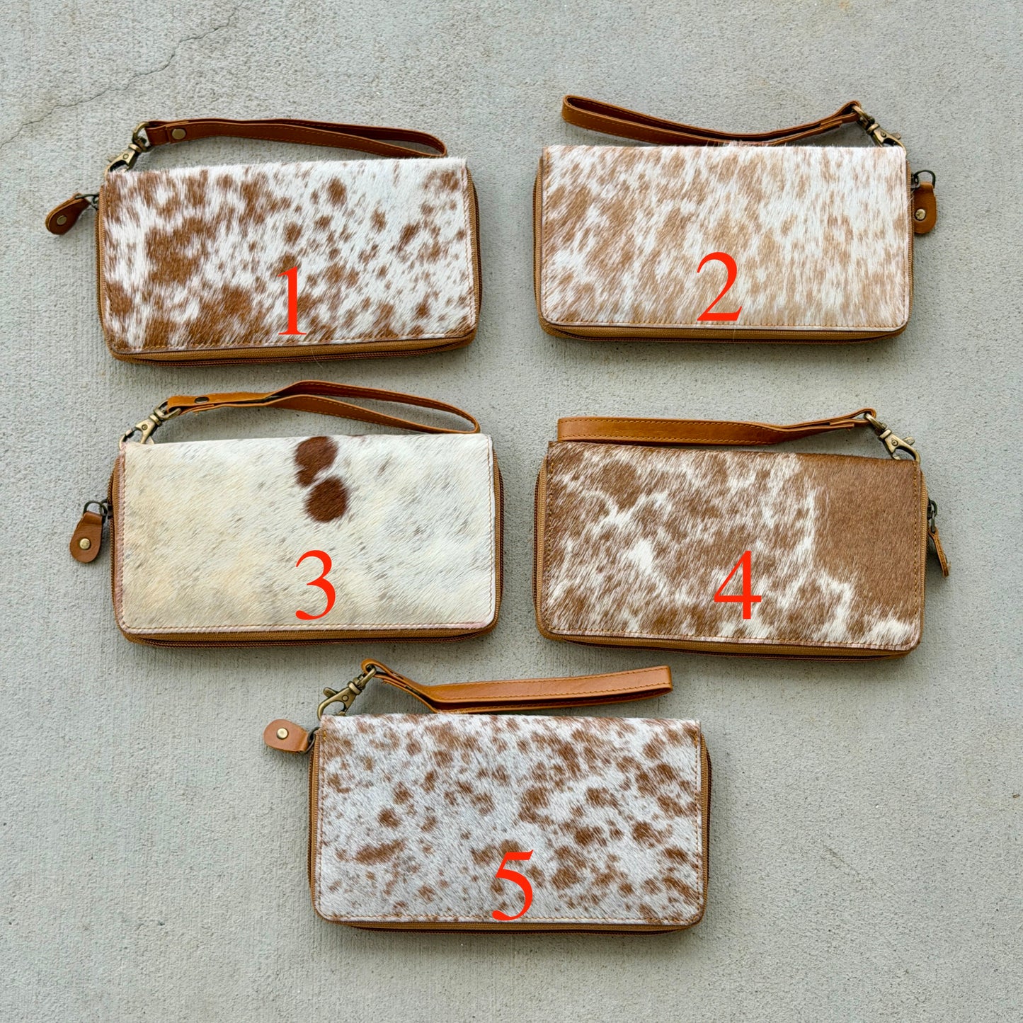 Cowhide Zip Wallet | Genuine Leather Western Wallet for Women - Luna
