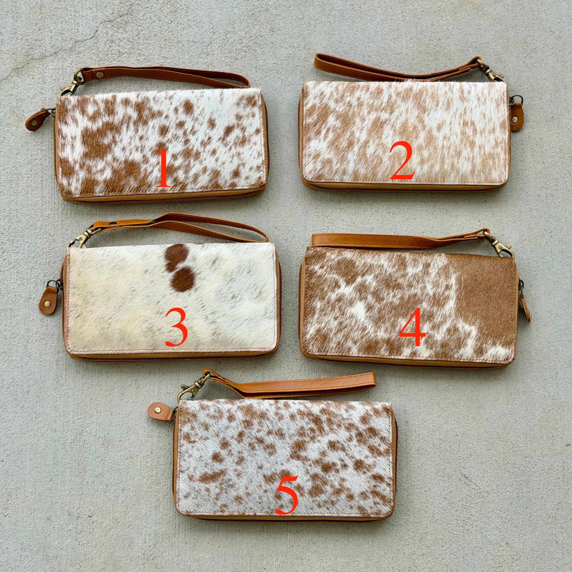 Cowhide Zip Wallet | Genuine Leather Western Wallet for Women - Luna