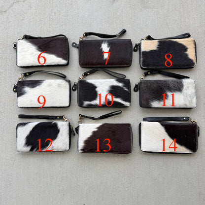 Cowhide Zip Wallet | Genuine Leather Western Wallet for Women - Luna