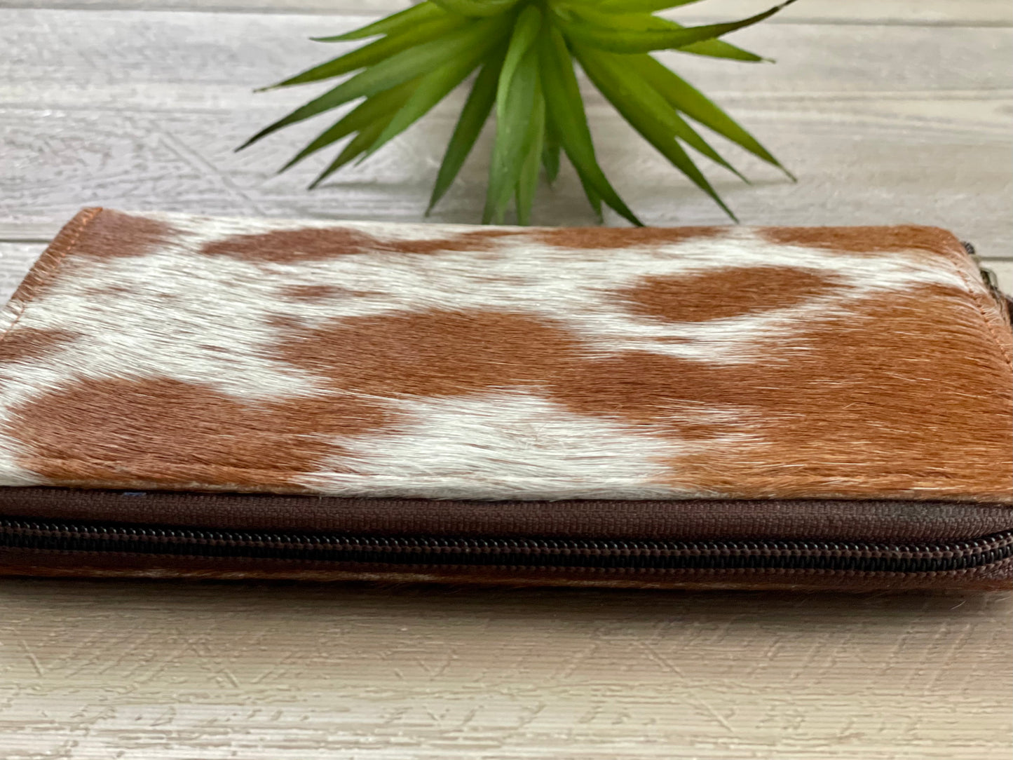 Cowhide Zip Wallet | Genuine Leather Western Wallet for Women - Luna