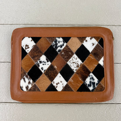 Cowhide leather Patchwork Laptop Sleeve Cover case