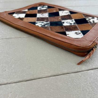 Cowhide leather Patchwork Laptop Sleeve Cover case