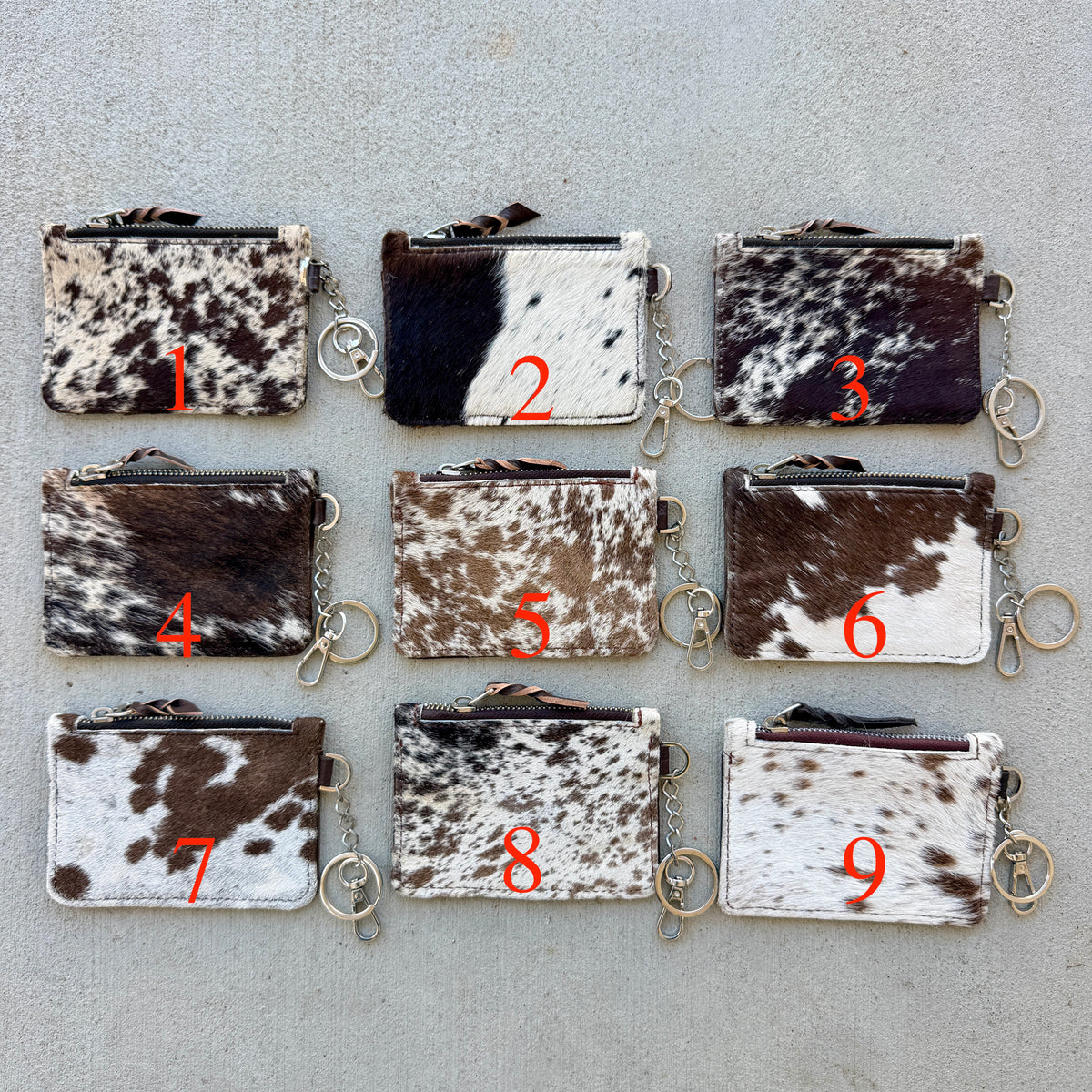 Cowhide Wallet Card Holder Coin Purse Brown- Amal